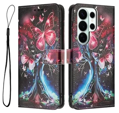 Image de Coque à rabat pour Samsung Galaxy S26 Ultra 5G en simili cuir et TPU avec motif
