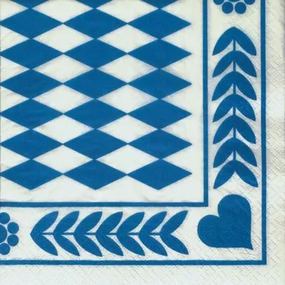 Produktbild von 100 Servietten Bayrisch-Blau, 3-lag., 33x33cm, 1/4 Falz, 12901
