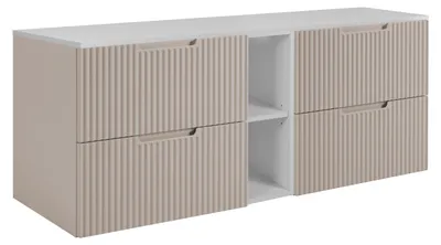 Obrázok produktu pre Kúpeľňová skrinka, kašmír/biela, 140 (2 x 60 + 20) x 58,6 x 46 cm