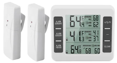 Produktbild von Kabelloses digitales akustisches Alarm-Kühlschrankthermometer mit 2PCS Sensor Min/Maximum Anzeige