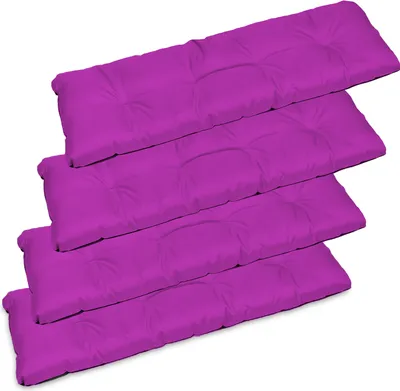 Produktbild von 4er Set Sitzkissen Bankkissen Bankauflage für Gartenbank - 120x38 cm - Outdoor und Indoor - Rosa