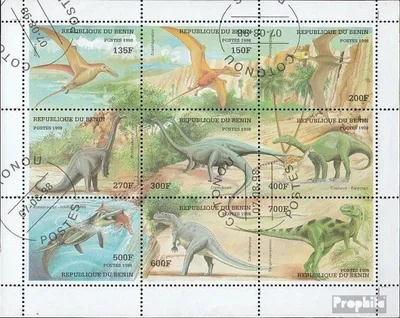 Produktbild von Briefmarken Benin 1998 Mi 1040-1048 Kleinbogen (kompl. Ausg.) gestempelt Prähistorische Tiere