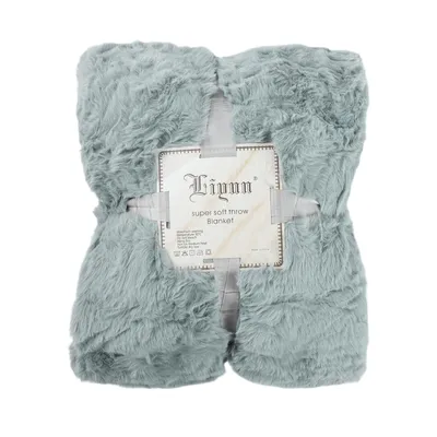 Produktbild von Kuscheldecke Wohndecke 160x200cm Doppelseitig Plüschdecke Warme Flauschige Decke Überwurfdecke Couchdecke Tagesdecke Sofadecke Blanket, Hellgrau