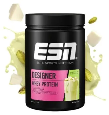 Produktbild von ESN Designer Whey 908g Dose - White Chocolate Pistachio