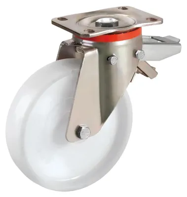 Produktbild von Lenkrolle mit Feststeller Polyamidrad Kugellager verzinkt 150x50 mm 750 kg