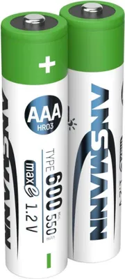 Produktbild von ANSMANN Solar NiMH Akku Micro AAA Typ 600 (min. 550 mAh) maxE 2er Papierblister