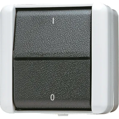 Produktbild von JUNG 802 W - Wippschalter - 2P - Verkabelt - Schwarz - Weiß - Thermoplast - IP44