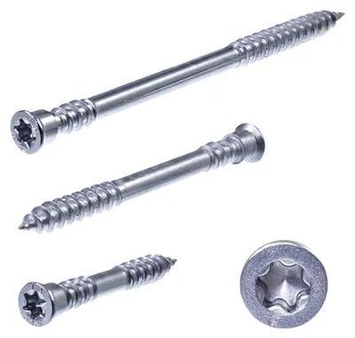 Productafbeelding van SECCARO Terrasschroef, cilinderkop, 5,5 x 60 mm, roestvast staal C1, houtschroef met zeskantkop, TX / binnenzeskantsleutel, 100 stuks, AI-gegenereerde afbeelding