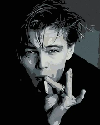 Produktbild von Diamondi - Diamond painting - LEONARDO DICAPRIO MIT ZIGARETTE, 40X50 cm, mit Keilrahmen (bereits gespannt)