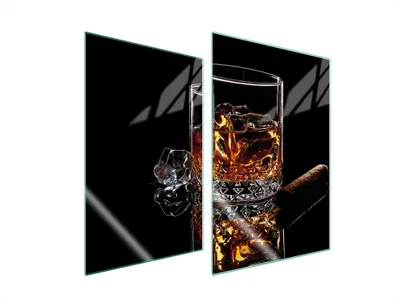 Produktbild von Herdabdeckplatten 2 teilig 35x52 Glaskeramikkochfeld Abdeckung Glas Schneidebrett Getränk Schwarz
