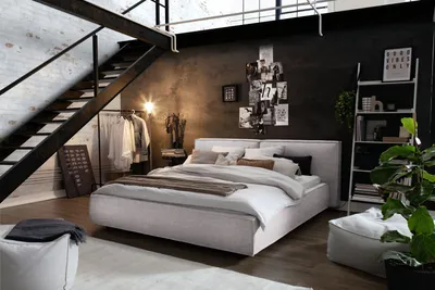 Produktbild von KAWOLA Bett CARLO Polsterbett Stoff hellgrau 160x200cm