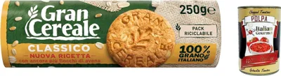 Produktbild von 12x Mulino bianco Gran Cereale Classico korn getreide kekse Multi Cerealien 250g + Italian Gourmet polpa 400g