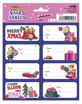 Produktbild von Minions Selbstklebende Etiketten Weihnachten