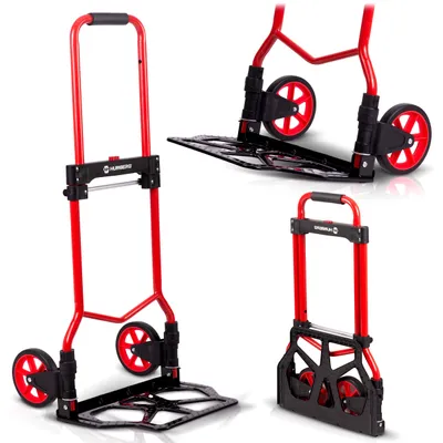 Produktbild von HUMBERG Sackkarre 100 kg Transportkarre mit Luftreifen Kistenkarre Stahl Stapelkarre