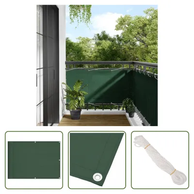 Produktbild von The Living Store Balkon-Sichtschutz Dunkelgrün 75x800 cm 100 % Polyester-Oxford