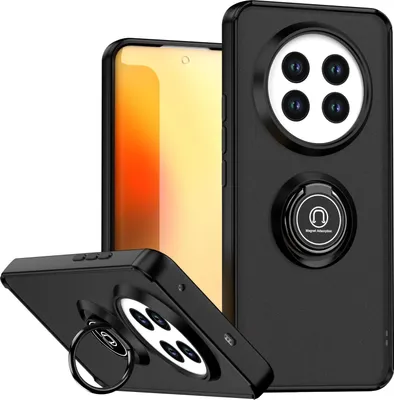 Obrázek produktu pro Pouzdro pro Realme 13 Pro/Realme 13 Pro+ 5G matné průsvitné TPU pouzdro s prstencovým držákem a stojánkem Černý