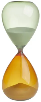Sanduhr orange-grün, 15 Min., Glas, 73x73x190 mm