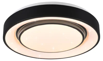 Produktbild von LED-Deckenleuchte - Schwarz-Weiß - Metall - Ø 38 cm - dimmbar