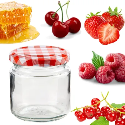 Imagen del producto de Juego de frascos para conservas, 6 unidades, de 210 ml, con etiquetas, para envasar alimentos