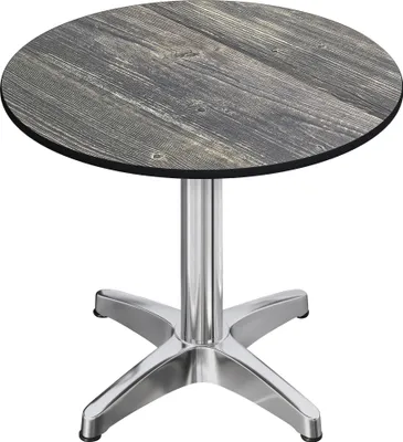 Produktbild von CPBL | HPL Bistrotisch | Ø:H 60 x 80 cm | Rustikal Kiefer / Aluminium | Zusatzgewicht | Rund | Bistrotisch Gastro Tisch