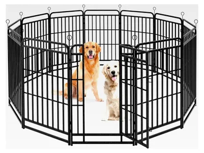 Produktbild von 816 cm Welpenauslauf, 100 cm hoch, 12-teiliger faltbarer Welpenlaufstall mit Tür, Tierlaufstall für Hunde, Katzen, Kaninchen und Garten, werkzeugfreier Aufbau