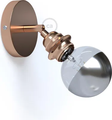 Image de Fermaluce Métal 90° avec douille filetée E27, point lumineux métallique orientable
