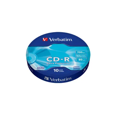 A round package of Verbatim CD-Rs is shown against a white background.