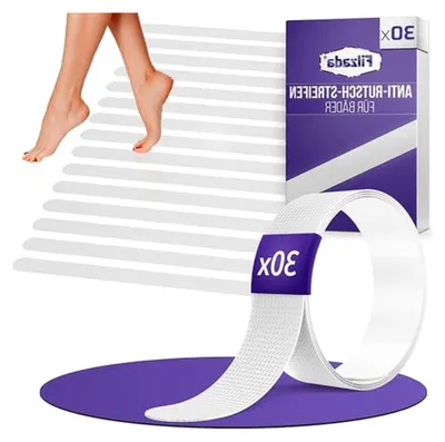 Produktbild von 30 Stück Antirutsch Aufkleber für Badewanne und Dusche - 45 x 2 cm transparente Streifen