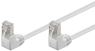 Zdjęcie produktu dla Kabel krosowy CAT 5e 2x kąt 90°, F/UTP, biały