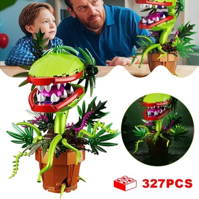 Image de 327 pièces en ABS - Kit de construction « Plante Piranha » pour décorer une chambre