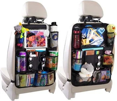 Produktbild von Famanu Rücksitzschoner - Auto-Organizer mit 9 Fächern und 10 Zoll Tablet-Halterung - Wasserdicht