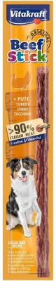 Productafbeelding van VITAKRAFT Rundvleesstokje met kalkoen - hondensnoepje - 12 gram