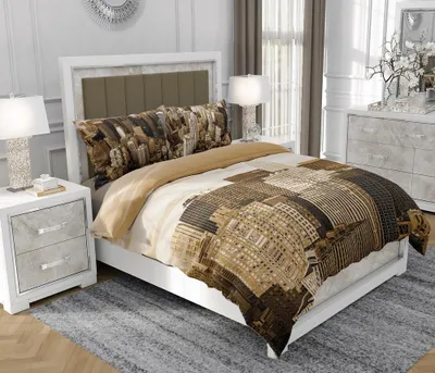 Obrázek produktu pro Povlečení 200x220 cm + 2x70x80 cm, 3dílná sada, 100% bavlna, satyna, zip, abstraktní, vícebarevná - SOVIO | So.0025