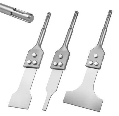 Produktbild von 3 Stück Meißel-Set für den Boden, von schmal bis breit, aus Stahl, für Beton