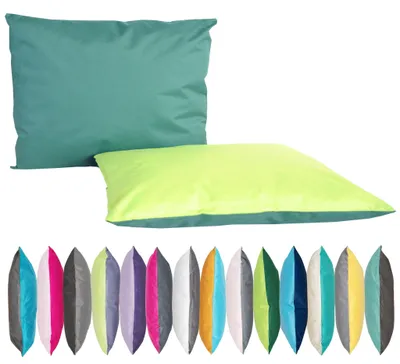 Produktbild von JACK 2-farbiges Wende Outdoor Lounge Kissen 30x50cm Dekokissen inkl. Füllung Wasserfest Sitzkissen Garten Stuhl, Farbe:Dunkelgrün - Grün