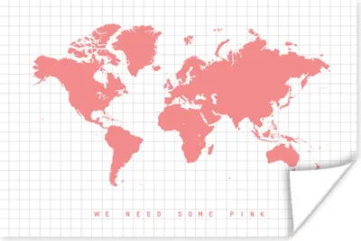 Produktbild von MuchoWow® Poster Weltkarte - Rosa - Zitat - Kinder - Jungen - Mädchen 120x80 cm - Bilder