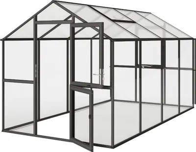 Produktbild von KGT Gewächshaus "Aptasia IV" anthrazit-grau 10 m² 4 mm ESG, 10 mm HKP