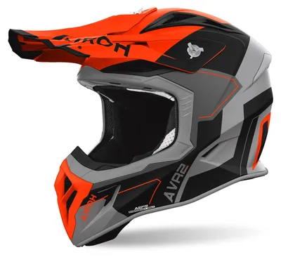 Imagen del producto de Casco de motocross Airoh Aviator Ace 2, con visera, color mate/gris/naranja, talla L (59/60)