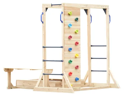 Produktbild von AXI Dex Klettergerüst aus Holz in Braun | Kletterspielplatz für Kinder mit Kletterwand, Sandkasten, Monkey Bars und Picknicktisch | Vielseitiges
