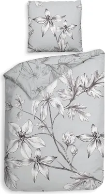 Produktbild von Heckett and Lane Ketill Bettwäsche 135 Grey Bettwäsche 1 x Bettbezug 135x200 + 1 x Kopfkissenbezug 80x80 Grey Geblumt grau