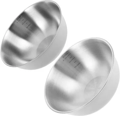 Produktbild von Famanu Rührschüsseln 2-teilig - Edelstahl, lebensmittelecht, leicht zu reinigen