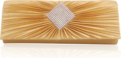 Produktbild von 10,8 Zoll Gold Umschlag Abendtasche Kupplungen Geldbörsen Handtasche, schillernde Umhängetasche, Umhängetasche für Hochzeitsfeier