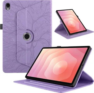 Obrázok produktu pre Pre Samsung Galaxy Tab S11 360 stupňov otočné dizajnové puzdro z umelej kože fialové