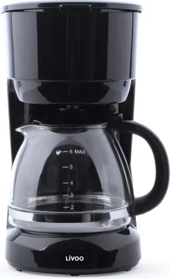 Image de Cafetière filtre 6 tasses 600w noir - Livoo - DOD183N -
