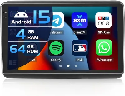 Imagen del producto de Radio para coche con pantalla táctil, 4+64G de almacenamiento, sistema multimedia, sistema de navegación y compatibilidad inalámbrica con CarPlay
