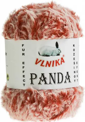 100g Strickgarn PANDA Strick-Wolle Kuschelwolle Plüschwolle - orangerot weiß