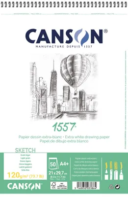 Immagine prodotto di CANSONC31412A001 Blocco carta da disegno CANSON 1557, DIN A4, 120 g/m², 50 fogli