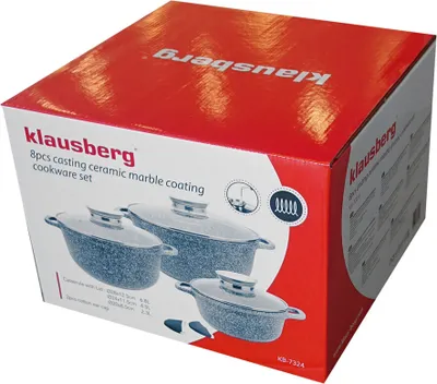 Obrázok produktu pre Súprava Mramorovaných Hrncov Klausberg Kb-7533