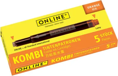 Produktbild von ONLINE® 17174/12 Tintenpatronen für Füller orange 5 St.