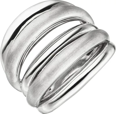 Produktbild von Breiter Ring 5-reihig aus 925 Silber matt-glänzend rhodiniert B: 20,9mm Damen Innenumfang 58mm  Ø18.5mm